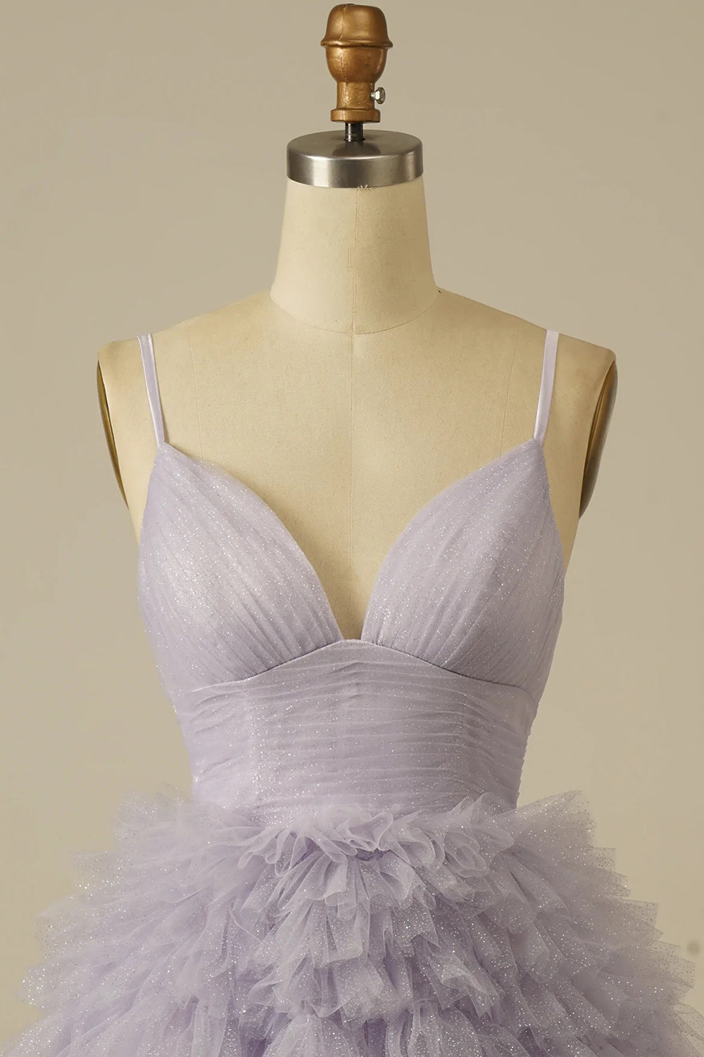 Glitter Blue A-Line Tulle Tiered Short Homecoming Dress/Mini Dress