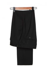 Classic Stitching One-Button Velvet Shawl-Lapel Black Men's Formal Wedding Suit (Tuxedo,)