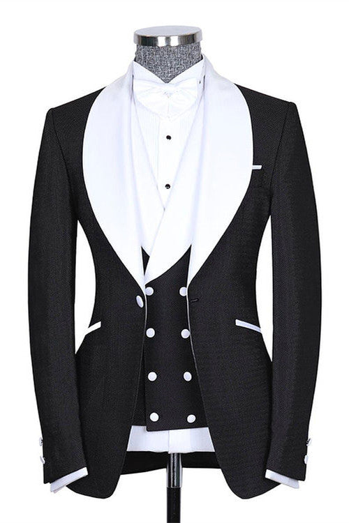 Newest Beach Wedding Suits with Black Shawl Lapel for Groom