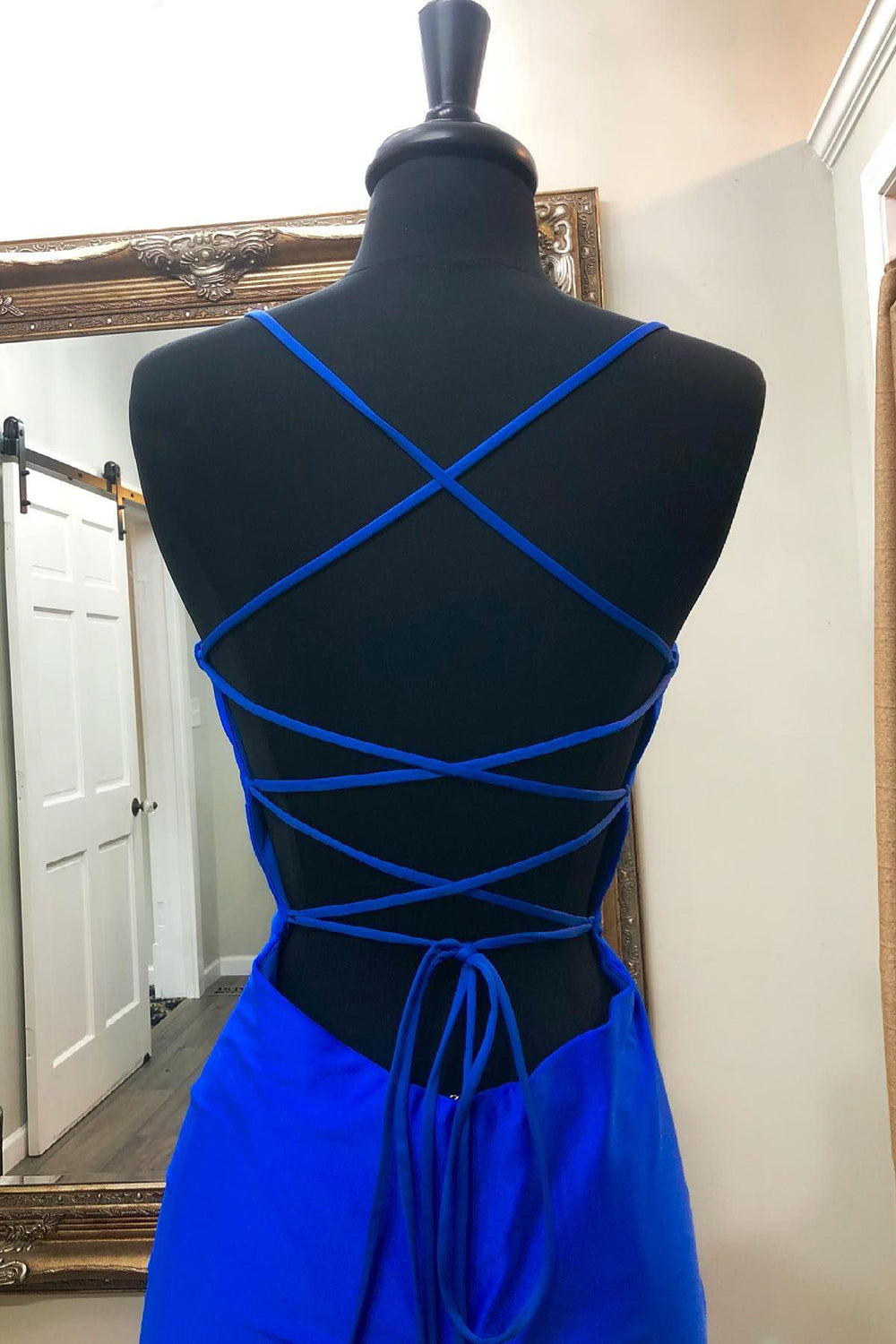 Simple Royal Blue Satin Tight Short Homecoming Dress/Mini Dress