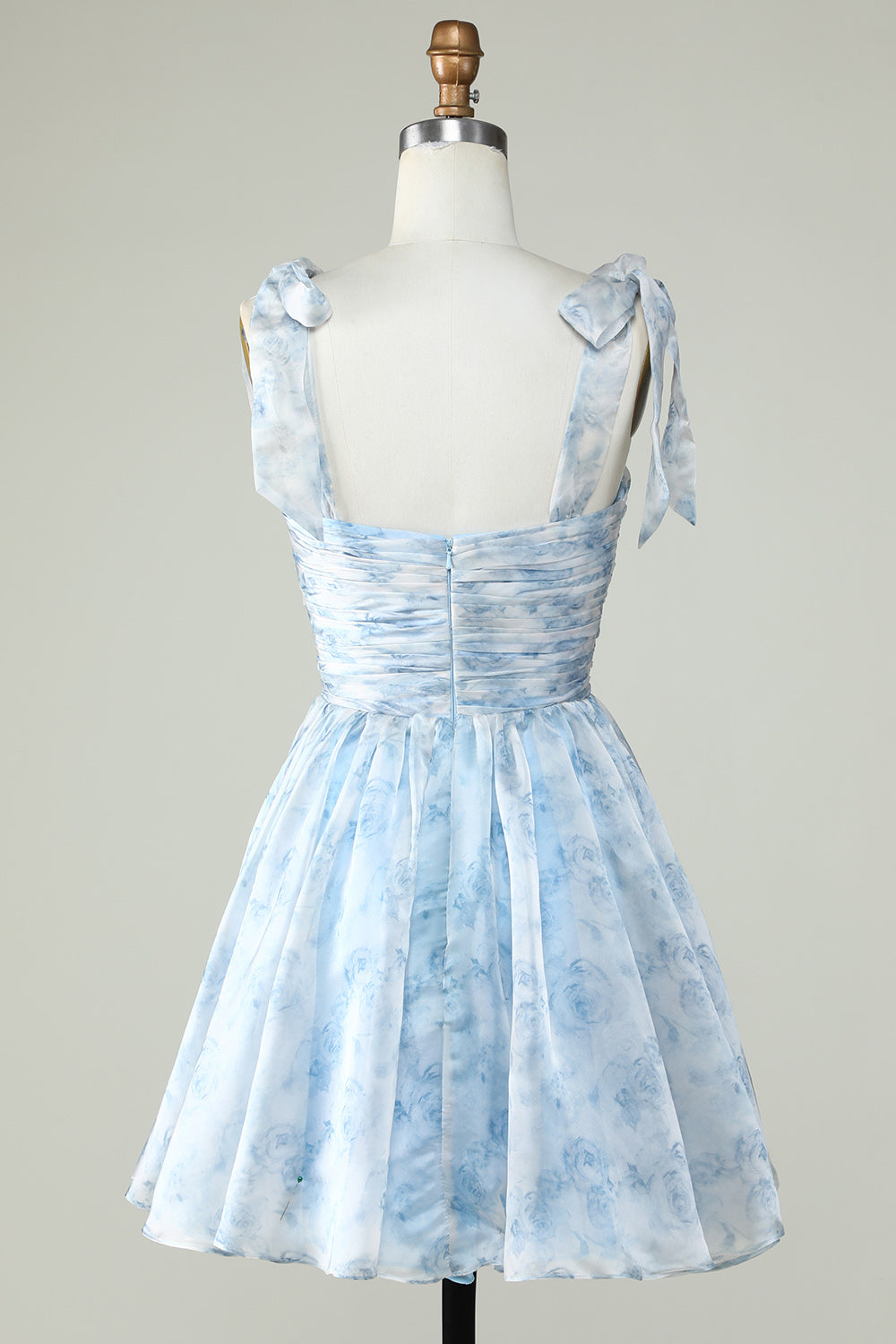 Pink Floral Print A-Line Short Homecoming Dress/Mini Dress