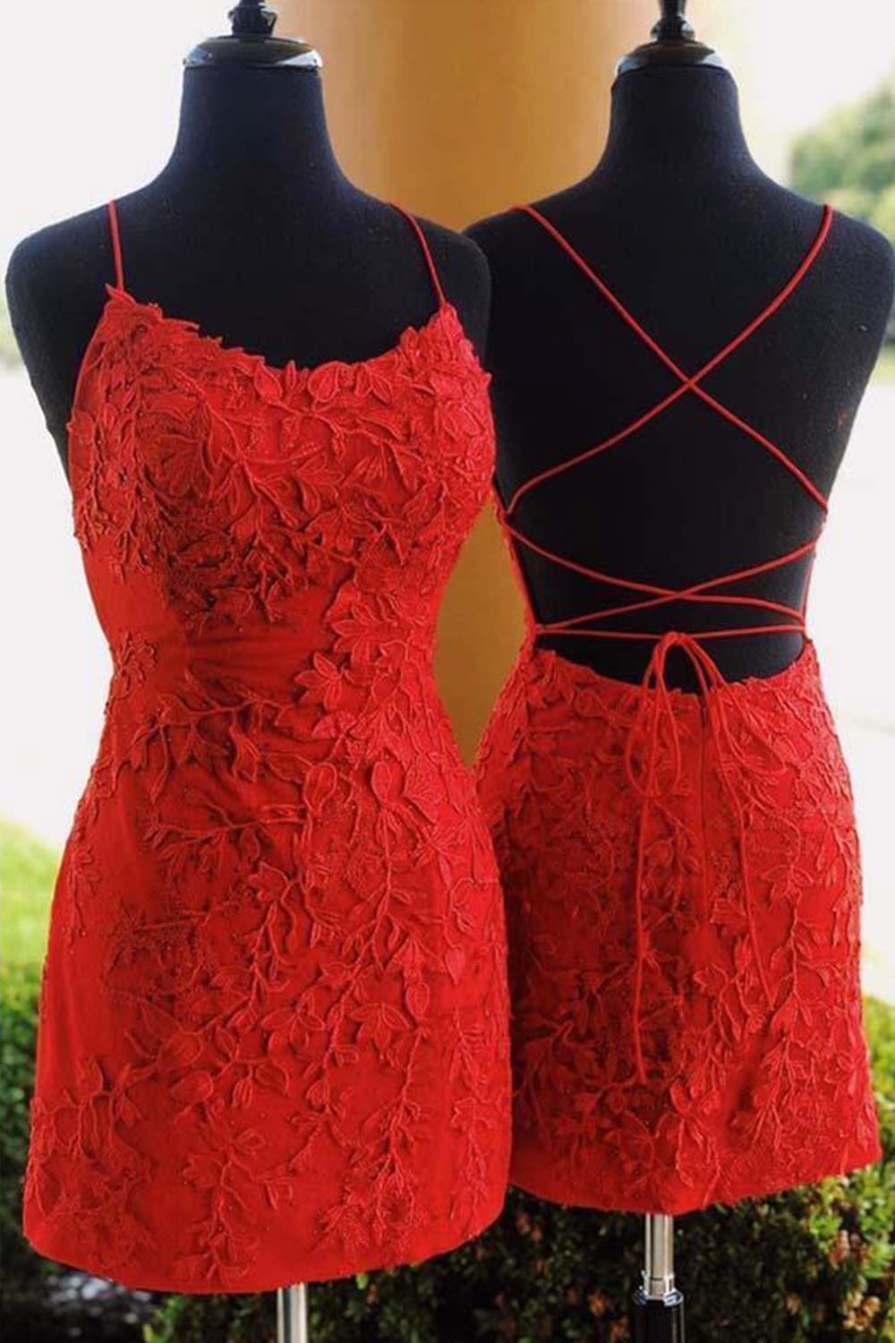 Pearl Pink Lace Tight Homecoming Dress/Mini Dress