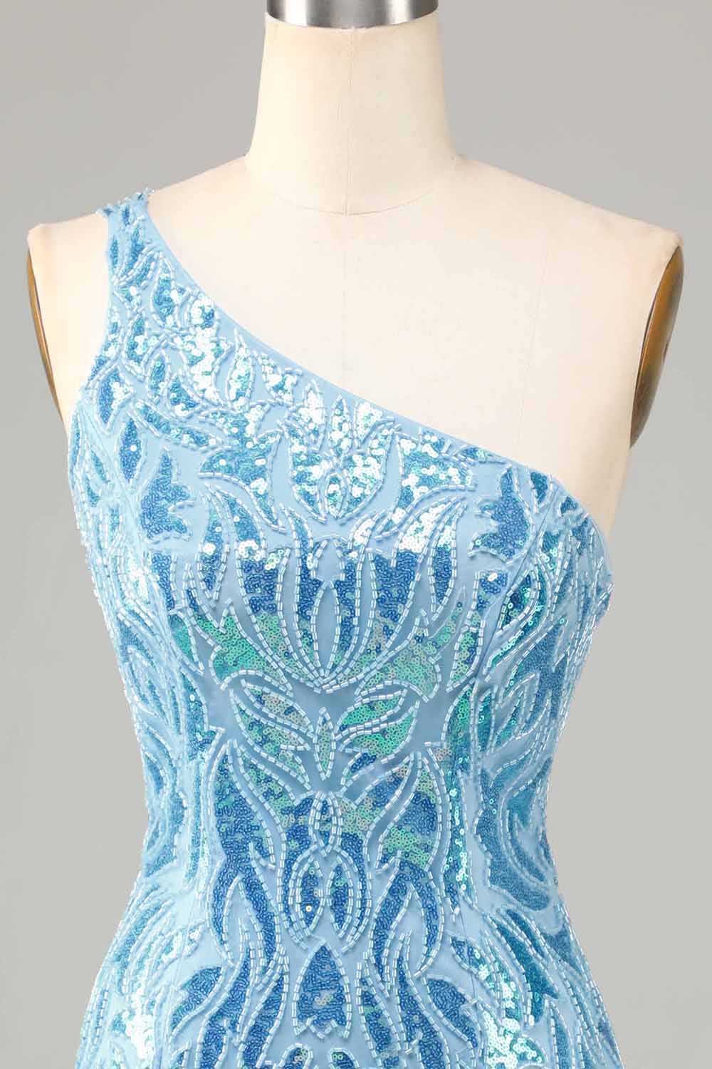 Sparkly Blue Beaded Fringed Tight Short Homecoming Dress/Mini Dress