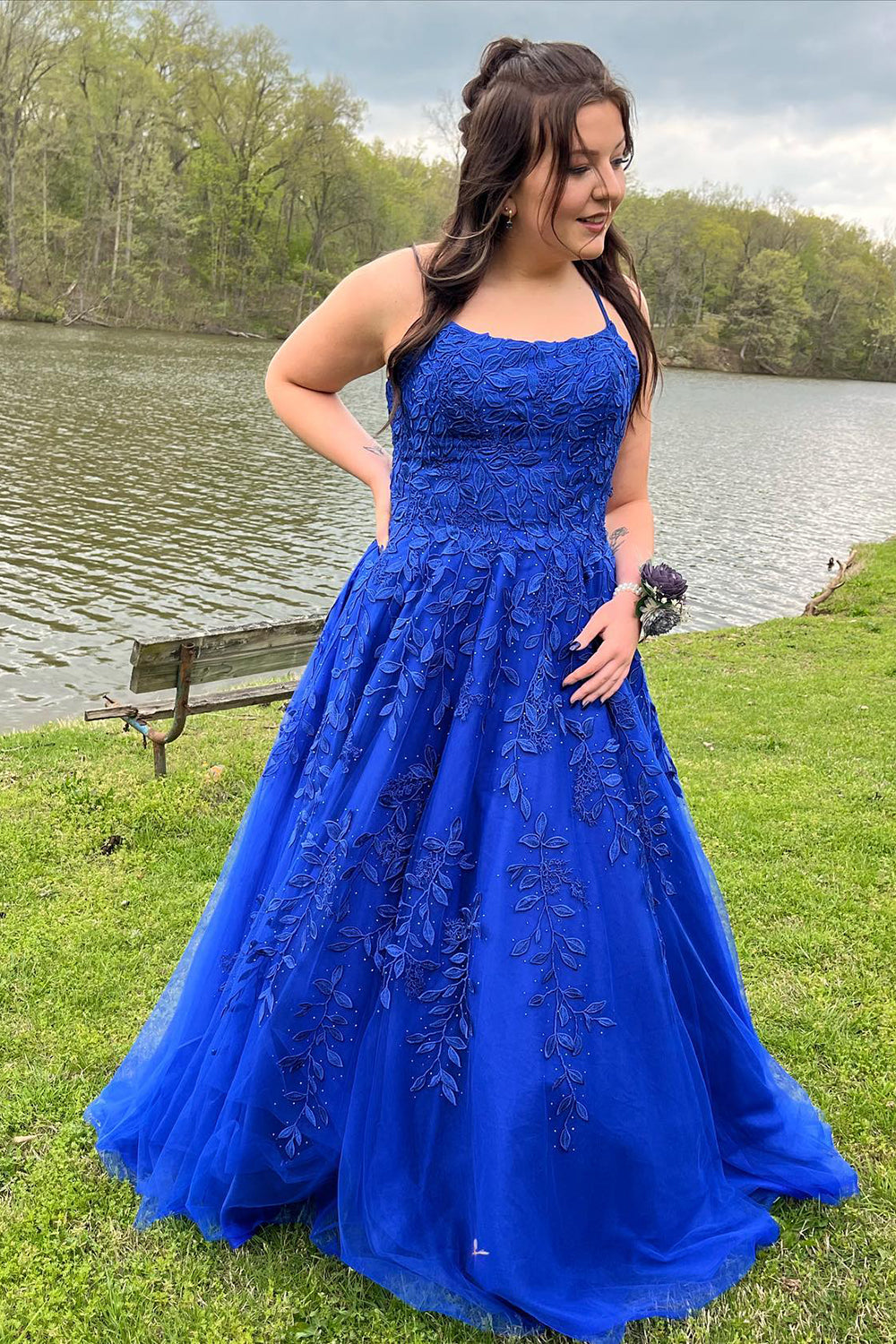 Red Princess Prom Dress with Spaghetti Straps