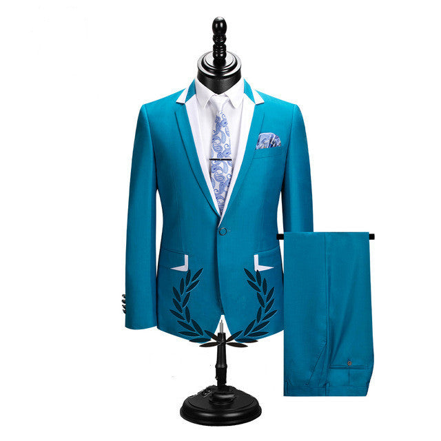Charming Casual Slim Fit Notched Lapel Business Prom Man's Suit