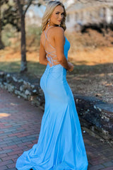Simple Royal Blue Prom Dress with Mermaid Silhouette