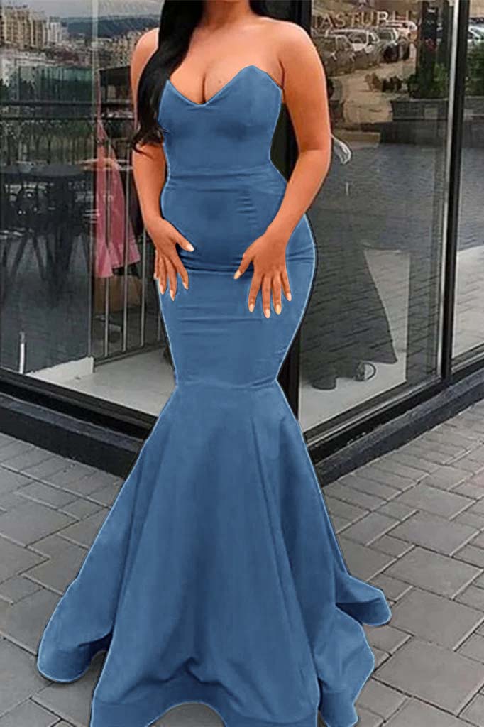 Sweetheart Mermaid Yellow Evening Dress