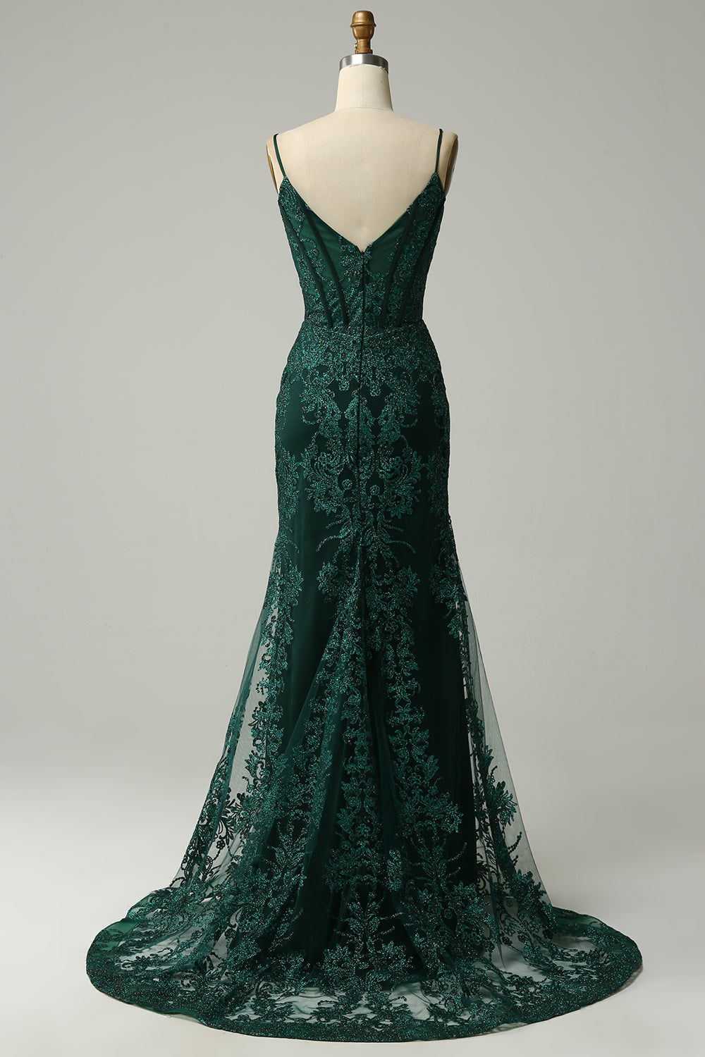 Long Dark Green Mermaid Prom Dress with Sparkly Sequins