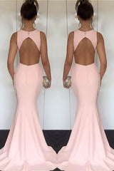 Mermaid Pink Long Evening Dress