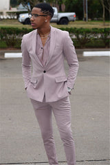 New Arrival One-Button Bespoke Men's Wearhouse Wedding Suits Pink