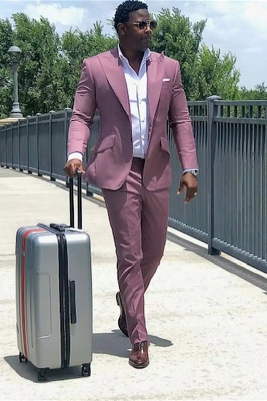 Stylish David Business Man's Suit Formal Prom with Peaked Lapel