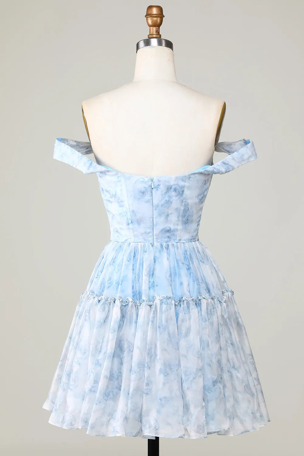 Sage Floral A-Line Corset Short Homecoming Dress/Mini Dress