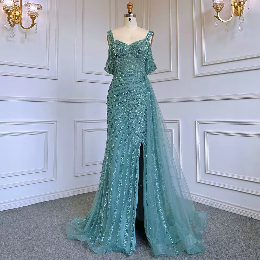 Gorgeous Off the Shoulder Champagne Bead Embroidery Princess Formal Dress