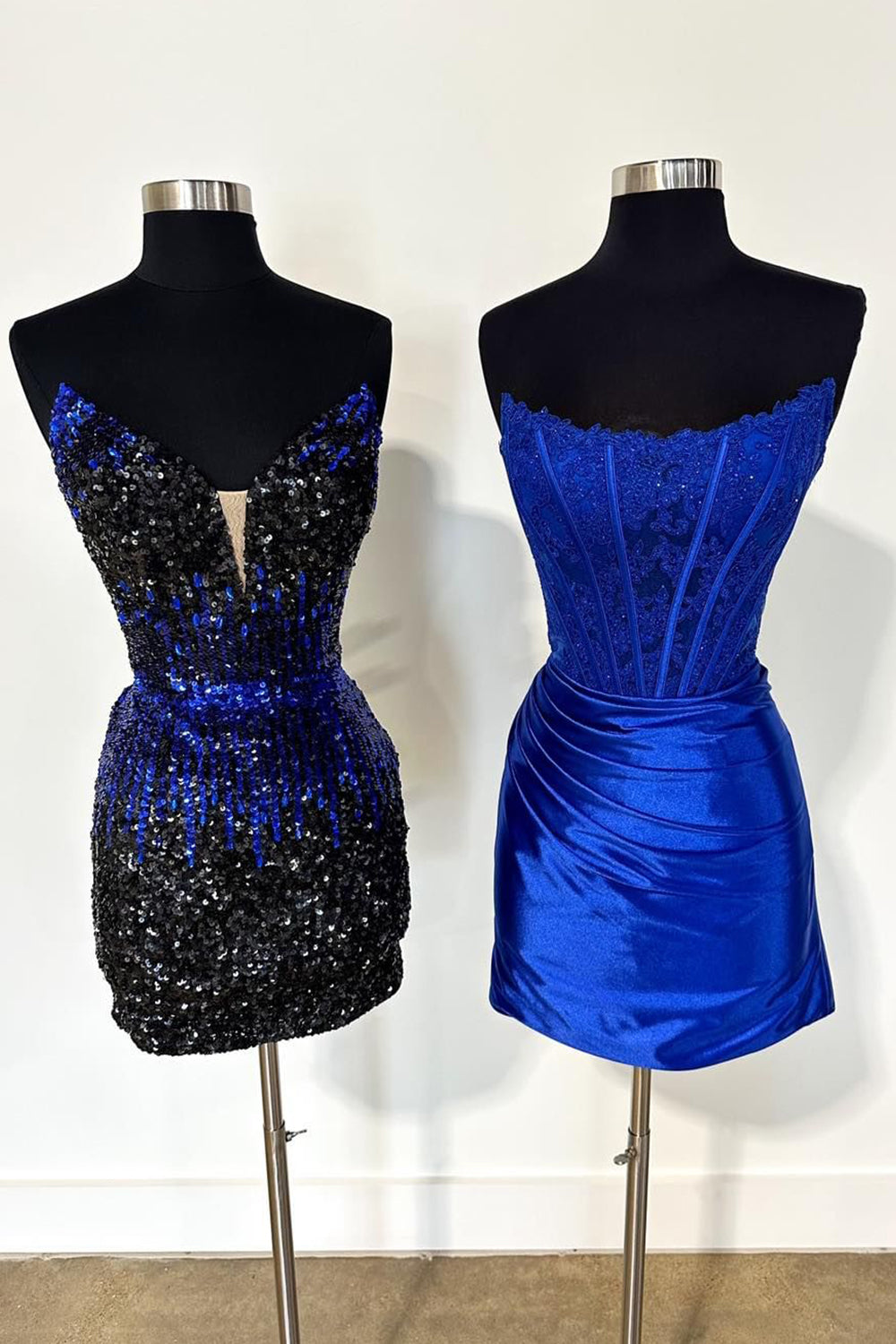 Dark Green Strapless Satin Corset Tight Short Homecoming Dress/Mini Dress (Gloves not Included)