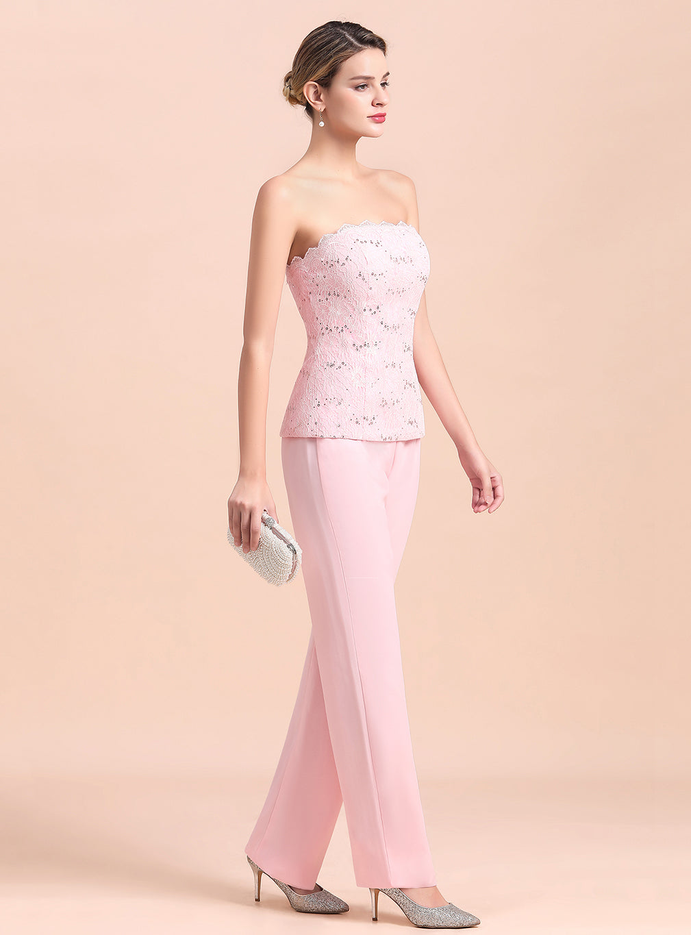 Strapless Sleeveless Appliques Jumpsuit-koscy