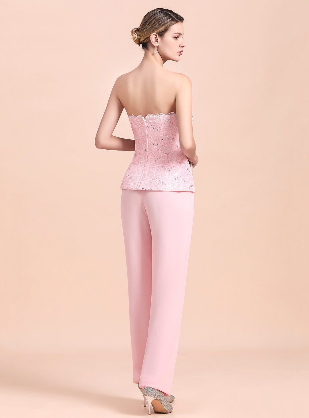 Strapless Sleeveless Appliques Jumpsuit-koscy