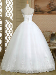 Beaded Sweetheart Tulle Ball Gown Wedding Dress