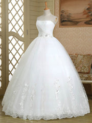 Beaded Sweetheart Tulle Ball Gown Wedding Dress