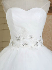Beaded Sweetheart Tulle Ball Gown Wedding Dress