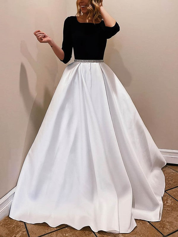 Stunning Ball Gown Wedding Dress with Square Neckline & Beading