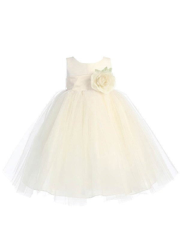 Scoop Neck Tulle Ball Gown with Sashes & Ribbons for Boutique Flower Girl Dresses